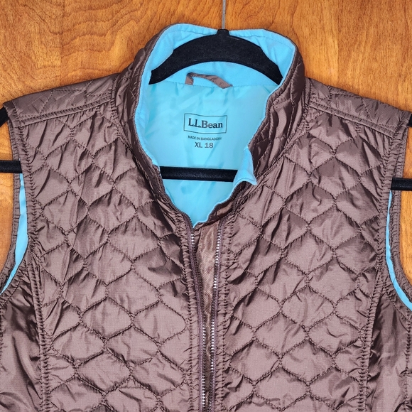 LL Bean Brown Quilted Insulated Vest With Full Zipper And Pockets - Picture 5 of 5